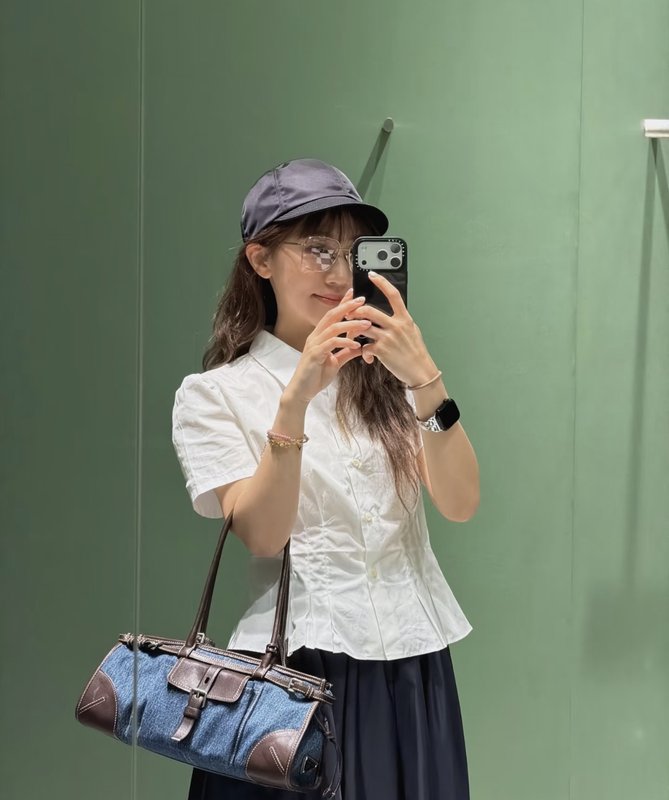 프라다 하이브랜치 면 셔츠 숏 기장 001-256159