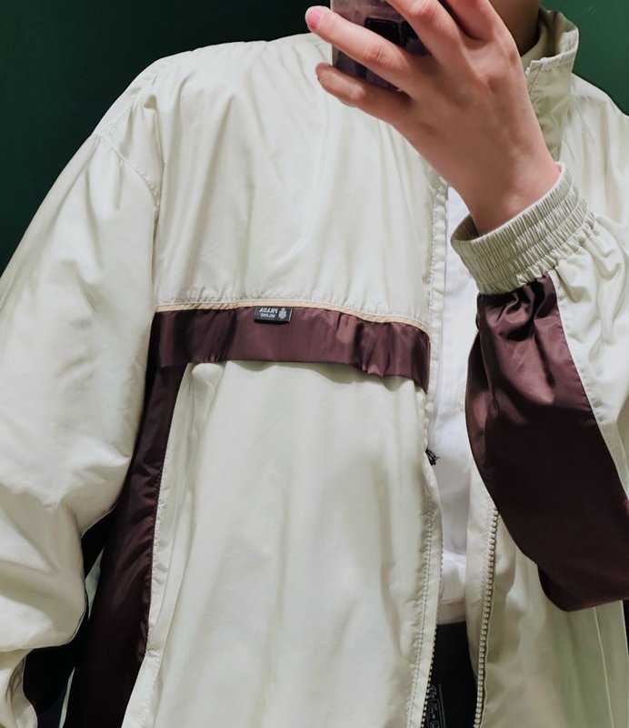 컬러블록 로고 패턴 지퍼 나일론 자켓 001-256168