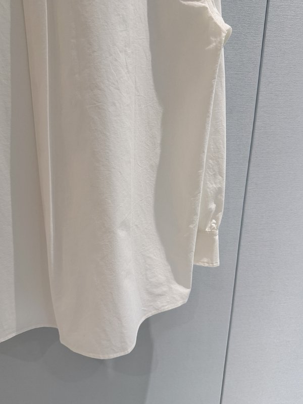 컬러블록 자수 로고 루즈핏 린넨 셔츠 001-256175