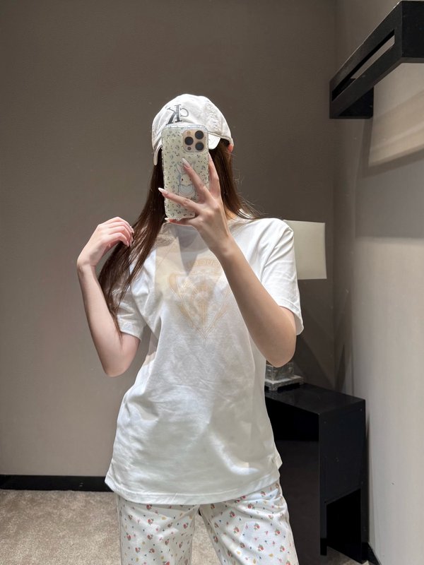 실드 나이트 레터 프린트 라운드넥 반팔 티셔츠 001-256272