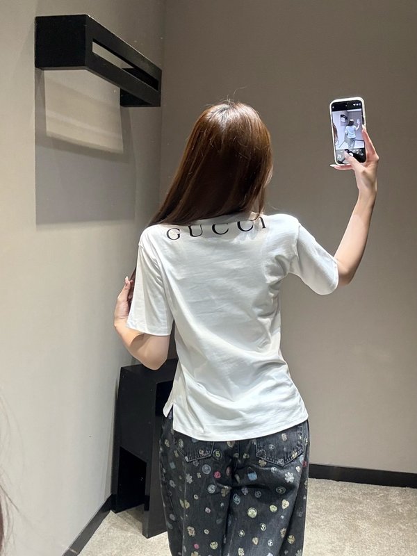 구찌 봄여름 카툰 스마일 프린트 반팔 티셔츠 001-256274