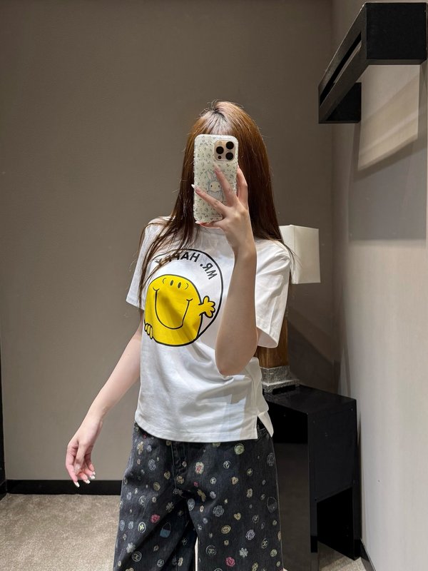 구찌 봄여름 카툰 스마일 프린트 반팔 티셔츠 001-256274