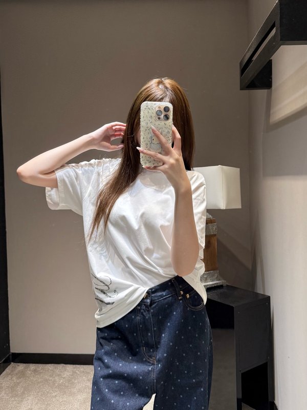구찌 심플 레터 프린트 라운드넥 반팔 티셔츠 001-256319