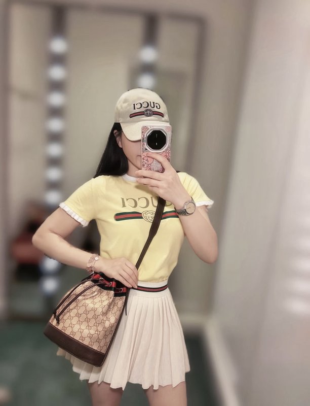 레터 프린트 러플 소매 컬러 블로킹 라운드넥 반팔 티셔 001-256388