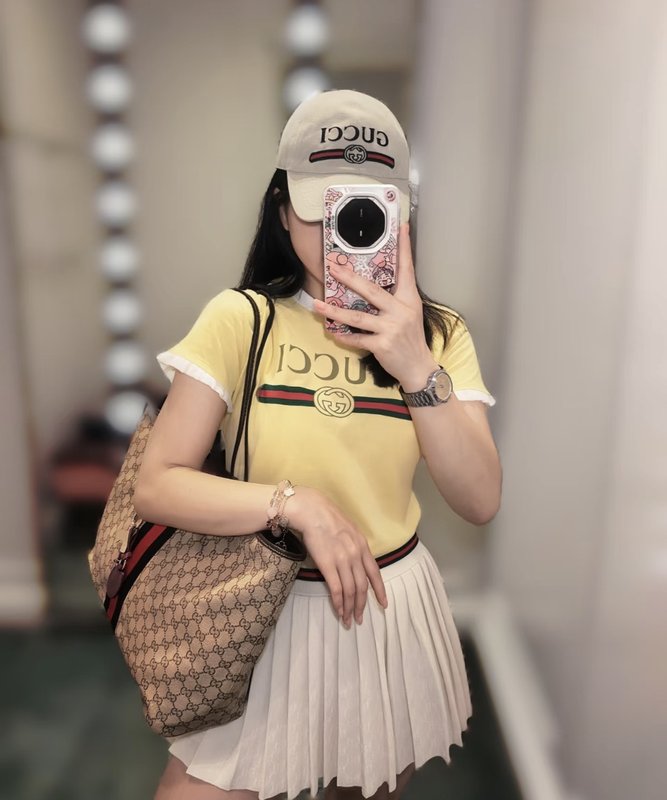 레터 프린트 러플 소매 컬러 블로킹 라운드넥 반팔 티셔 001-256388