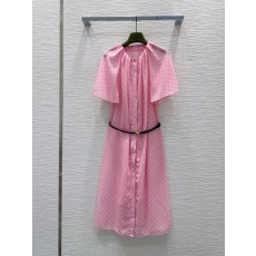 구찌 핑크 우아한 심플 원피스 001-256418