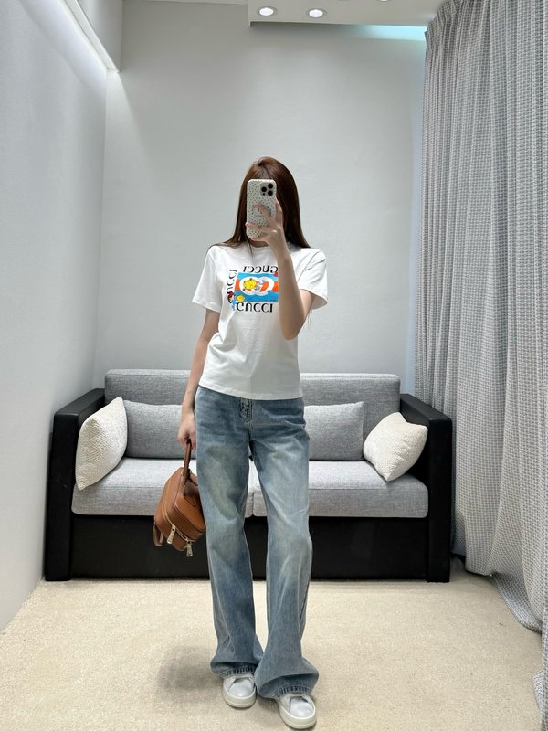 구찌 콜라보 카툰 프린트 반팔 티셔츠 001-256474