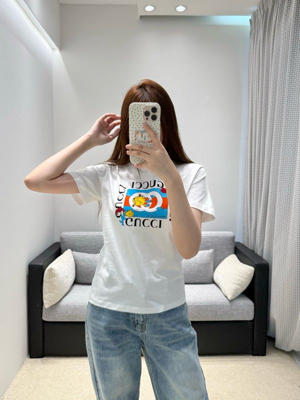 구찌 콜라보 카툰 프린트 반팔 티셔츠 001-256474