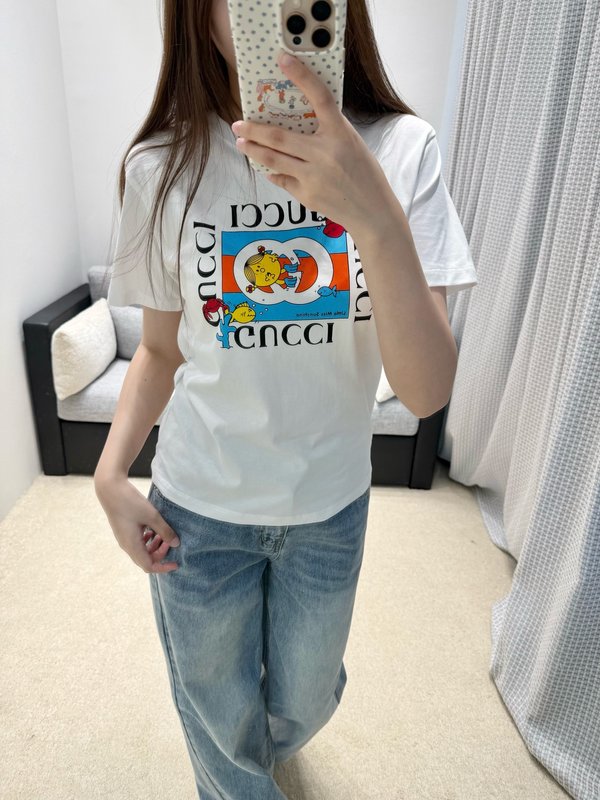 구찌 콜라보 카툰 프린트 반팔 티셔츠 001-256474