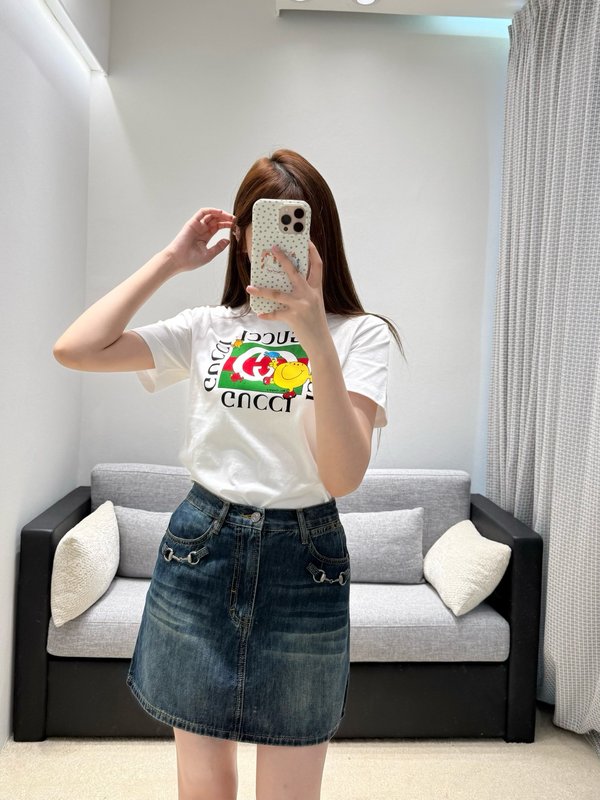 구찌 콜라보 빈티지 카툰 프린트 반팔 티셔츠 001-256479