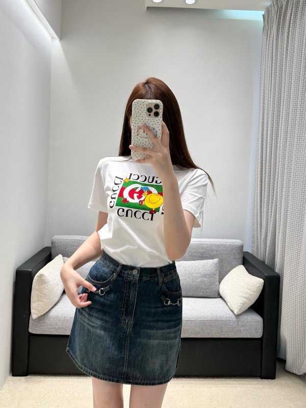 구찌 콜라보 빈티지 카툰 프린트 반팔 티셔츠 001-256479