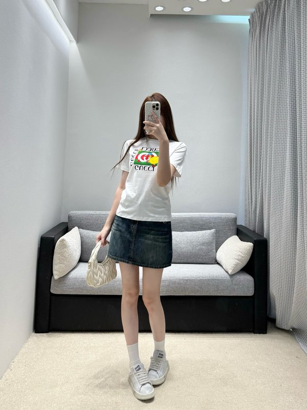 구찌 콜라보 빈티지 카툰 프린트 반팔 티셔츠 001-256479