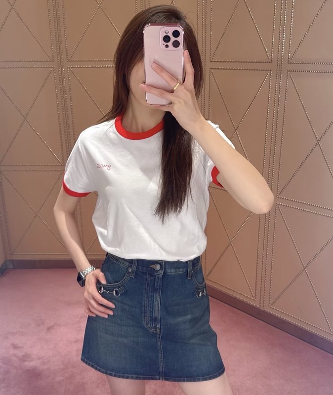 미니멀 워싱 블루 말衔扣 데님 미니스커트 001-256492