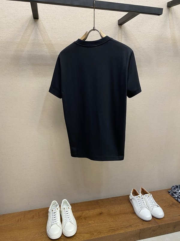 프라다 엠블럼 자수 면 반팔 티셔츠 001-256499
