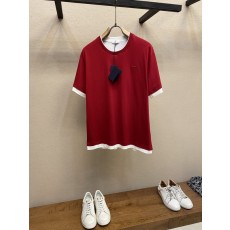 프라다 스플라이스 가짜 레이어 코튼 라운드넥 티셔츠 001-256559