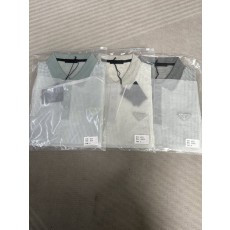 프라다 봄여름 세로 줄무늬 자카드 반팔 티셔츠 001-256653