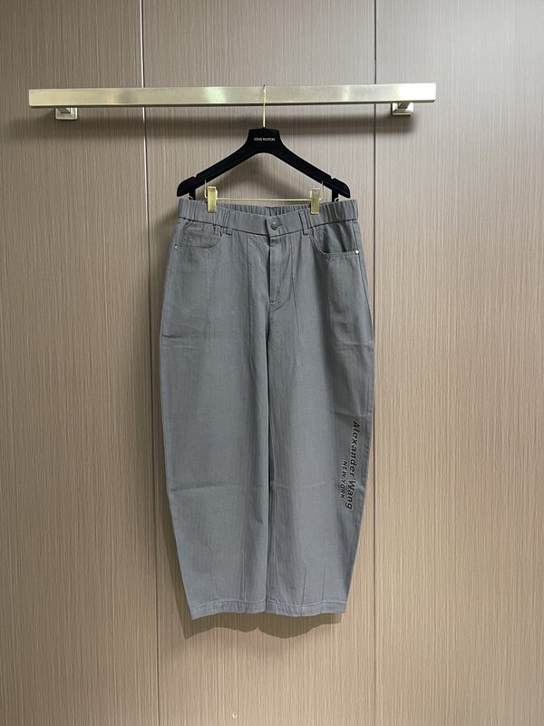 알렉산더왕 텍스처 그레이 레터링 팬츠 001-256755