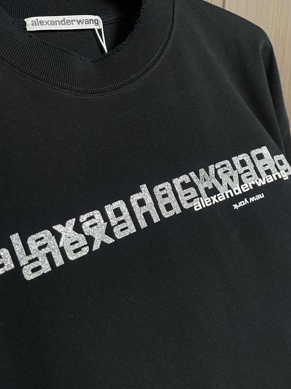 알렉산더왕 반짝이 프린팅 숏슬리브 티셔츠 001-256853