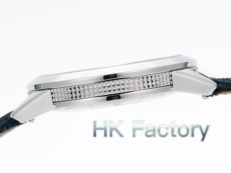파텍 필립 스타일 빈티지 차콜 그레이 다이얼 남성 기계 001-257758