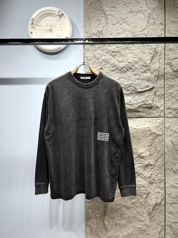 알렉산더왕 두꺼운 중첩 레터링 긴팔 티셔츠 001-258047
