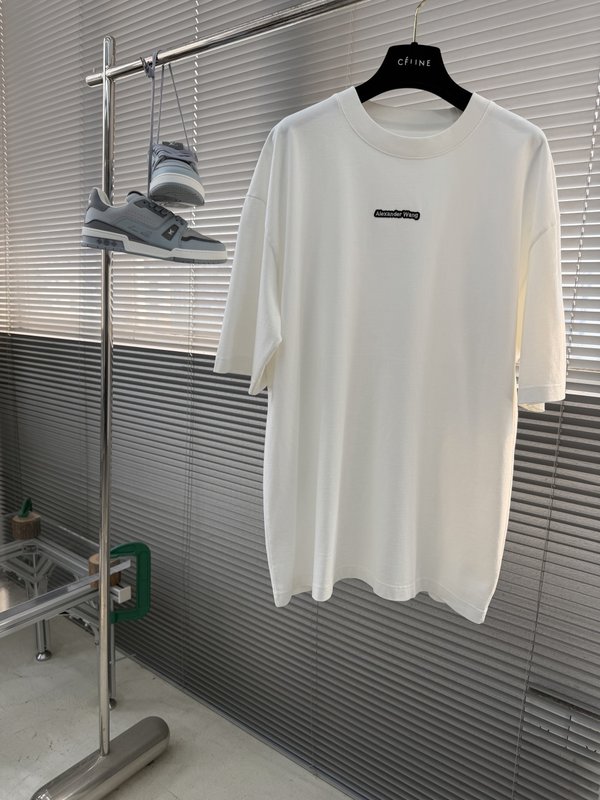 알렉산더왕 자수 로고 면 반팔 티셔츠 001-258070