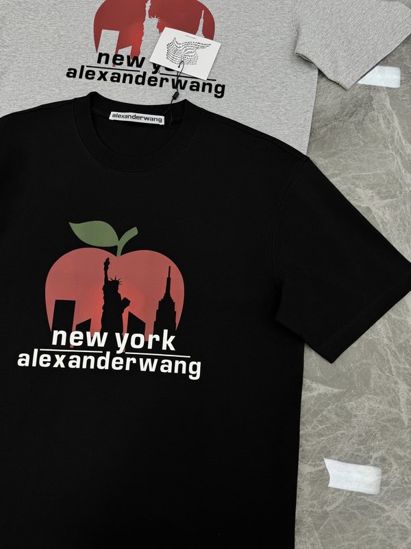 알렉산더왕 뉴욕 애플 프린팅 면 티셔츠 001-258094