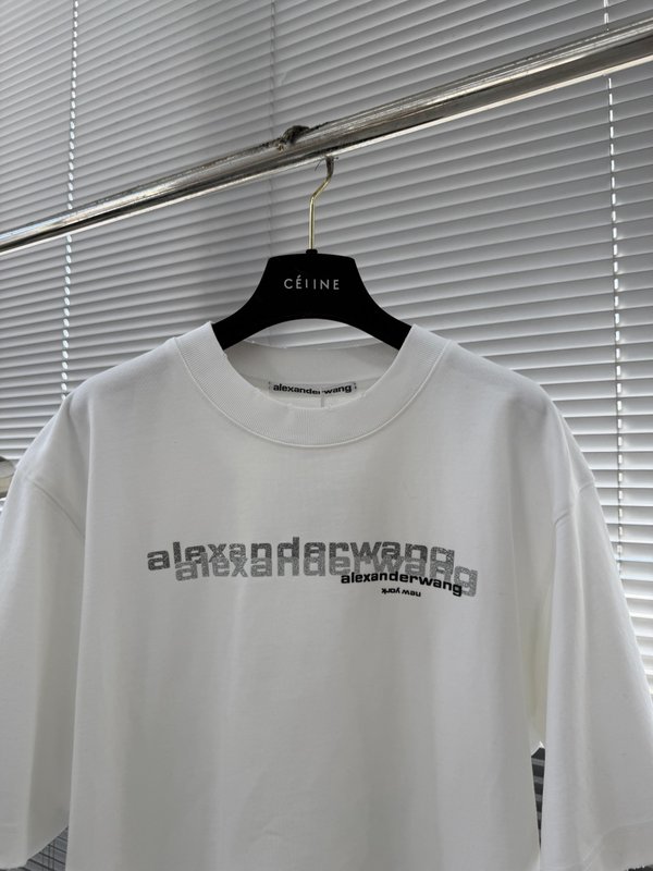 알렉산더왕 실버 핑크 프린팅 반팔 티셔츠 001-258102