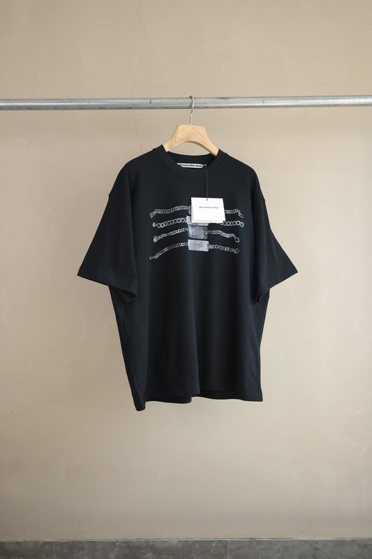 알렉산더왕 체인 프린트 반팔 티셔츠 001-258122