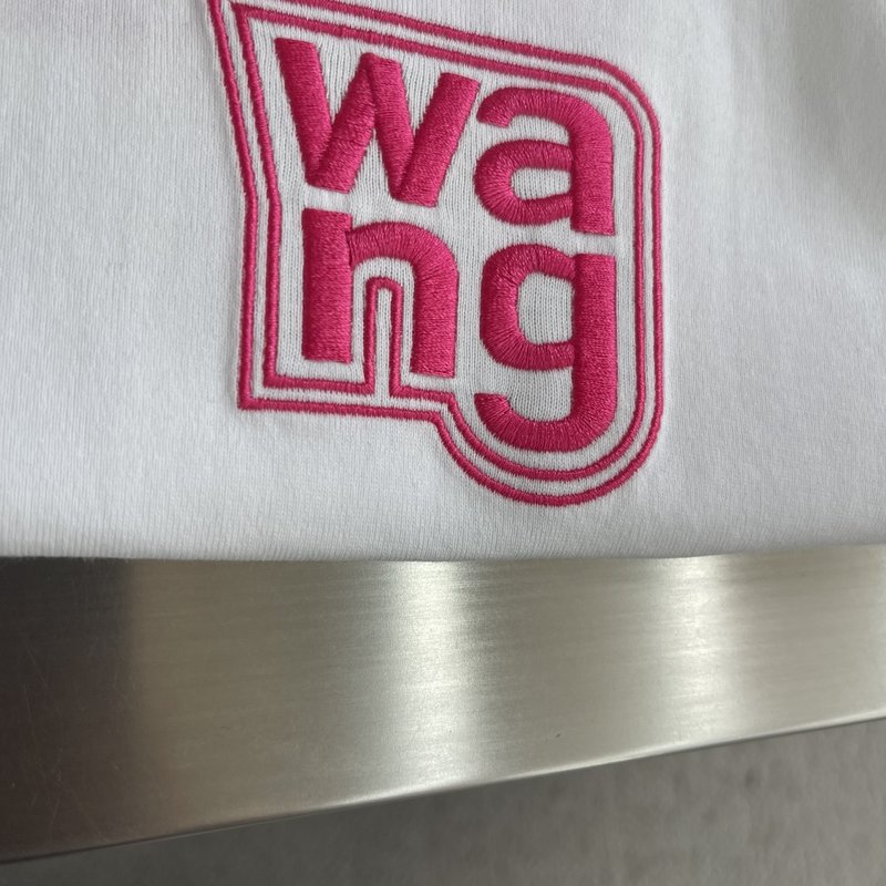 알렉산더왕 로고 자수 면 반팔 티셔츠 001-258135