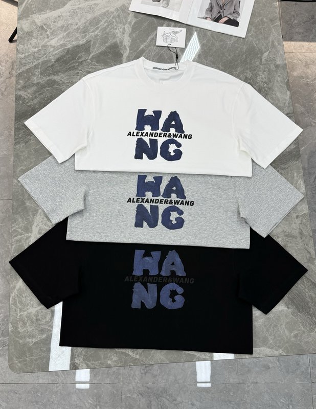 알렉산더왕 HANG 로고 프린팅 면 티셔츠 001-258145