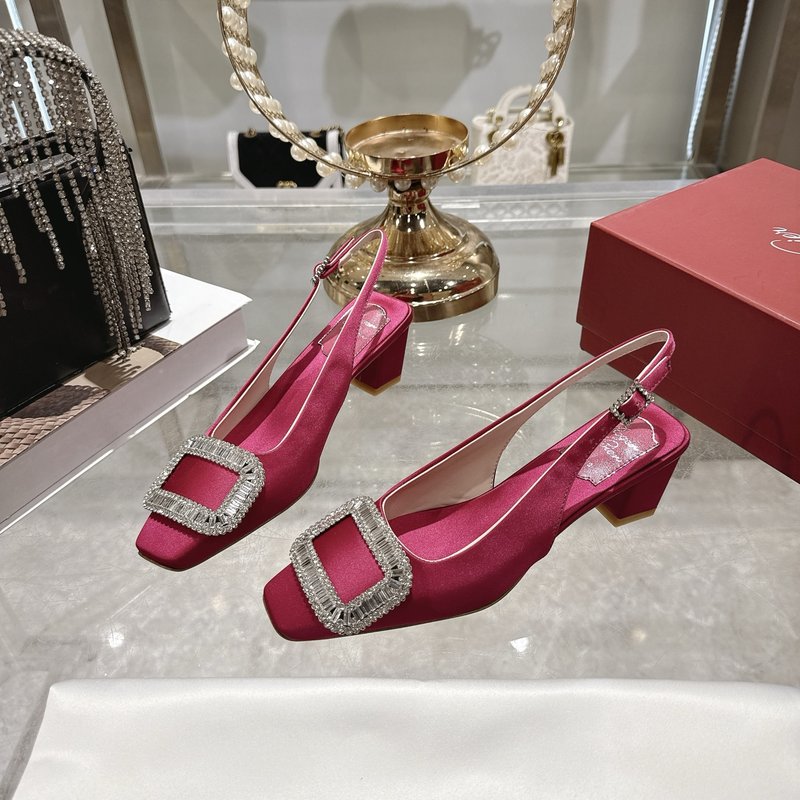 로저 비비에 실크 새틴 다이아몬드 버클 하이힐 샌들 001-258933