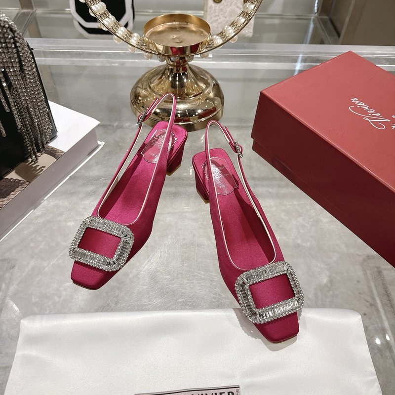 로저 비비에 실크 새틴 다이아몬드 버클 하이힐 샌들 001-258933