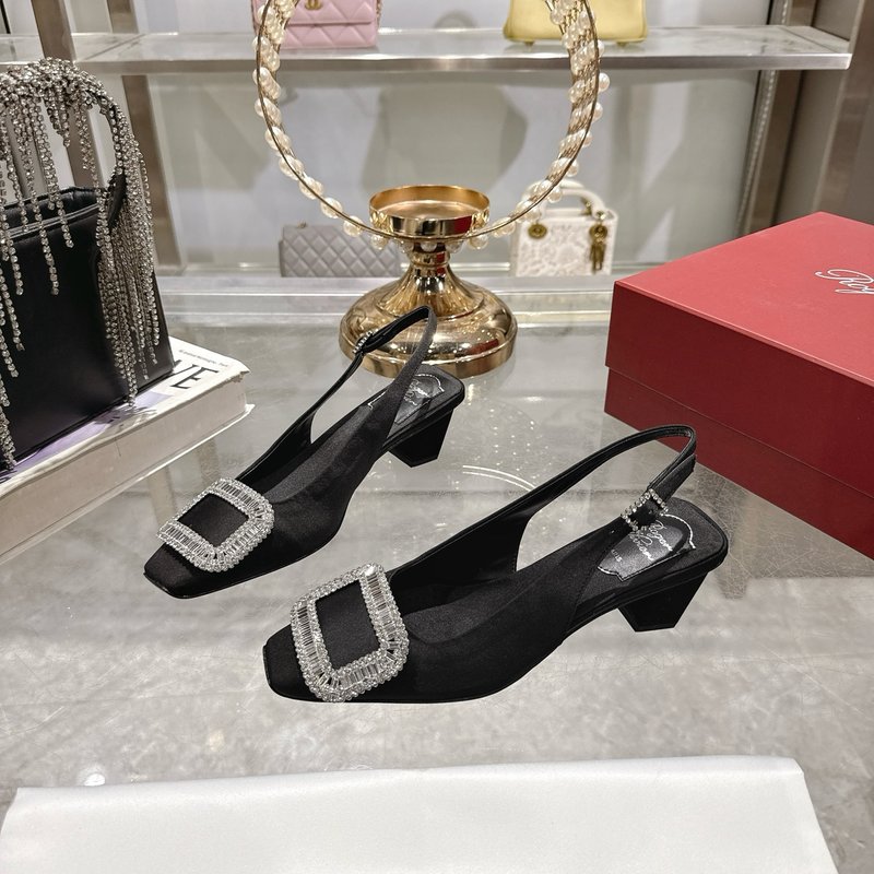 로저 비비에 실크 새틴 다이아몬드 버클 하이힐 샌들 001-258935