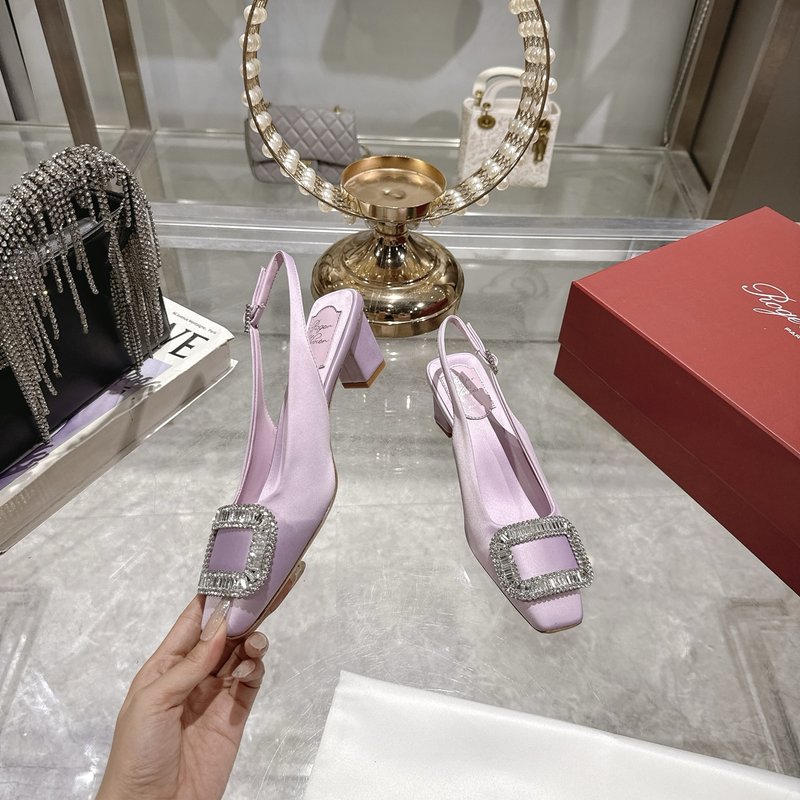 로저 비비에 실크 새틴 다이아몬드 버클 하이힐 샌들 001-258936