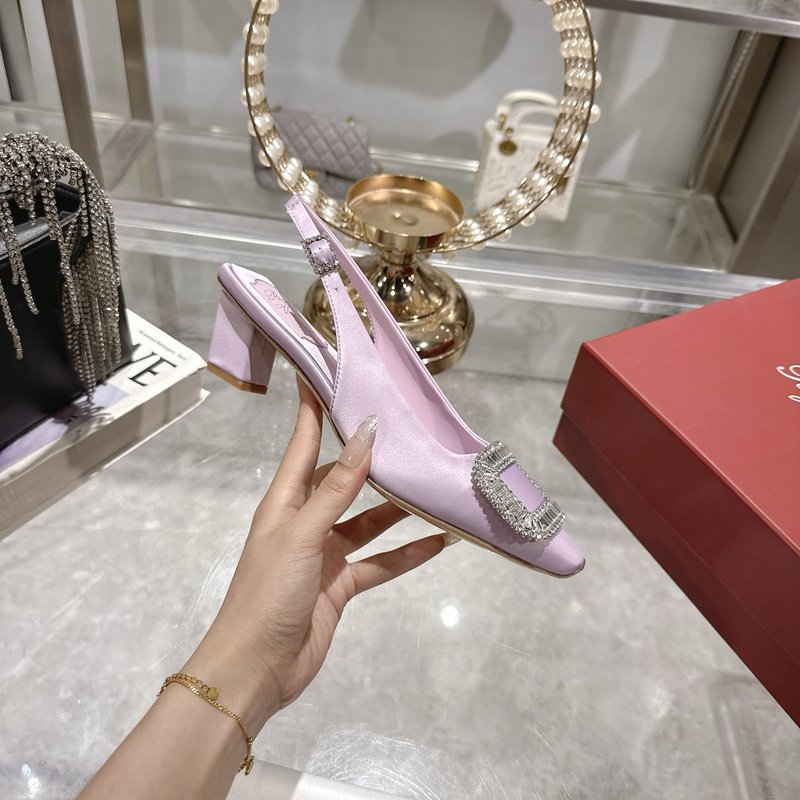 로저 비비에 실크 새틴 다이아몬드 버클 하이힐 샌들 001-258936