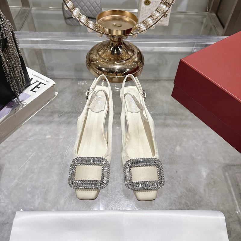 로저 비비에 실크 새틴 크리스털 버클 하이힐 샌들 001-258941