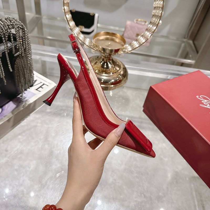 RV 스타일 버클 하이힐 샌들 우아한 통근 001-258954