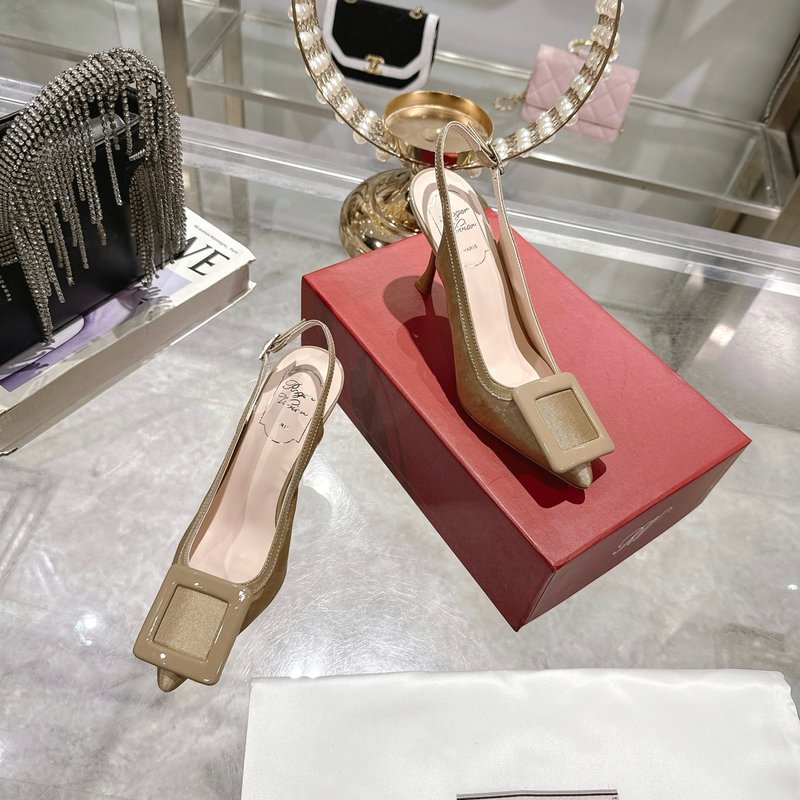 RV 스타일 버클 하이힐 샌들 우아한 통근 001-258953