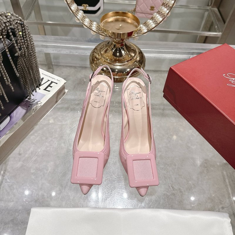 RV 스타일 버클 하이힐 샌들 우아한 통근 001-258957