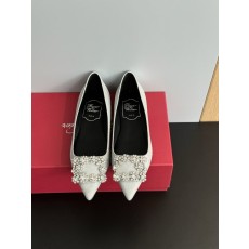 프렌치 스팽글 버클 새틴 진주 장식 여성용 슈즈 001-258995