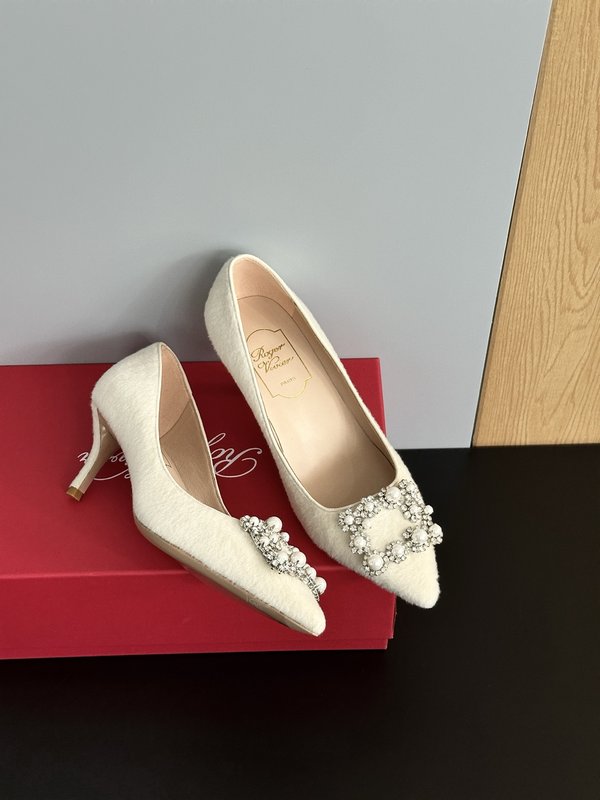 프렌치 스팽글 버클 새틴 진주 하이힐 001-259004