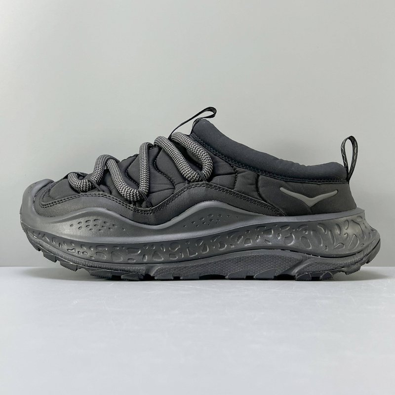 HOKA 남성용 블랙 하프 슬리퍼 면화 신발 001-260370
