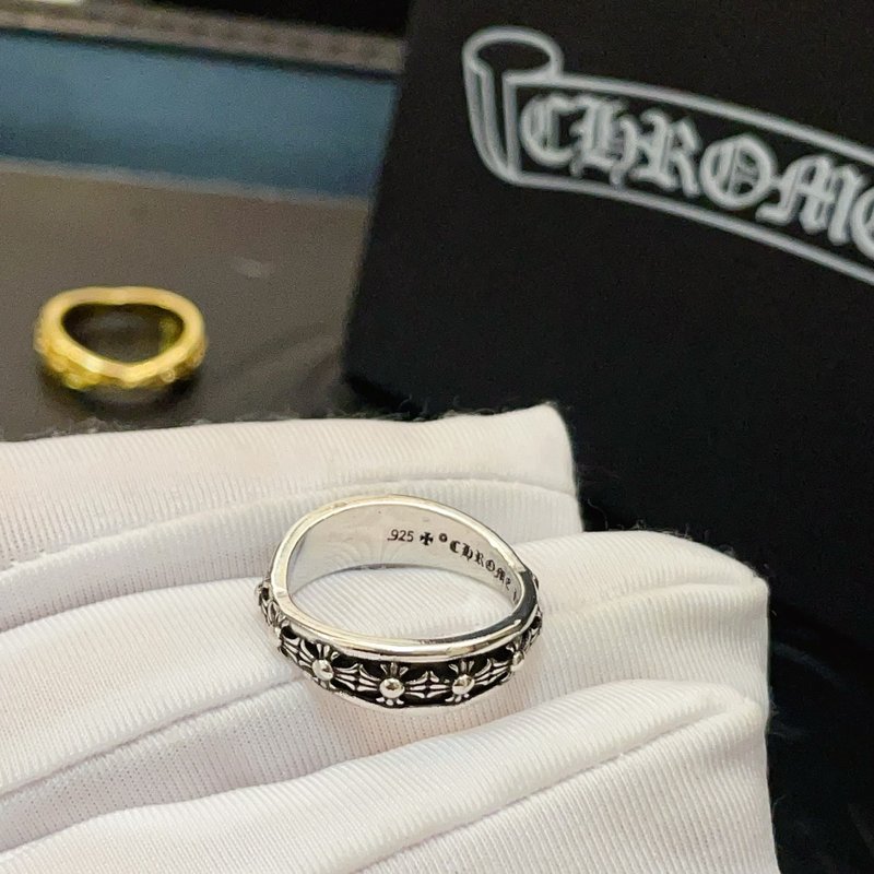Chrome Hearts 클래식 빈티지 십자가 꽃 반지 001-262264