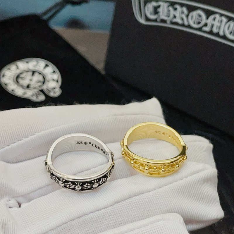 Chrome Hearts 클래식 빈티지 십자가 꽃 반지 001-262264