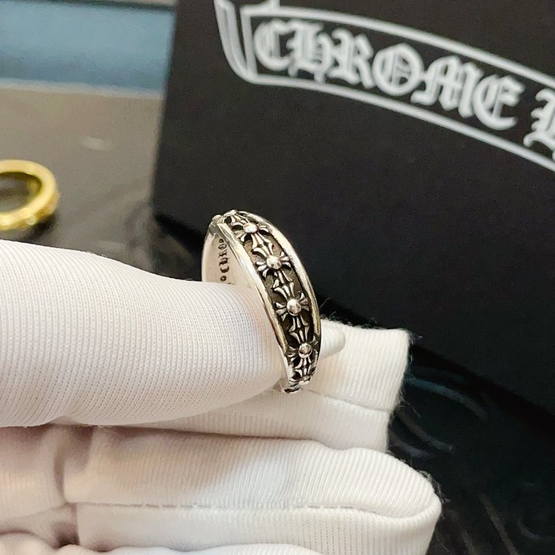 Chrome Hearts 클래식 빈티지 십자가 꽃 반지 001-262264