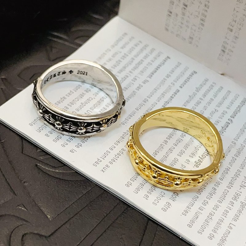 Chrome Hearts 클래식 빈티지 십자가 꽃 반지 001-262264