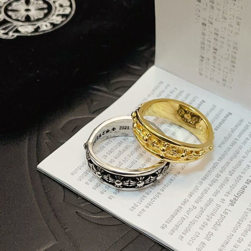 Chrome Hearts 클래식 빈티지 십자가 꽃 반지 001-262264