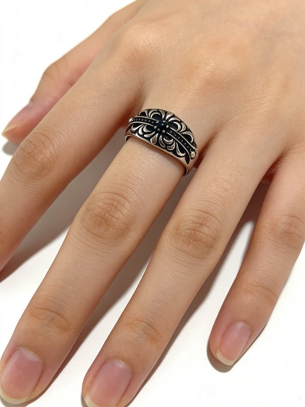 Chrome Hearts 입체 멀티 크로스 실버 반지 001-262325