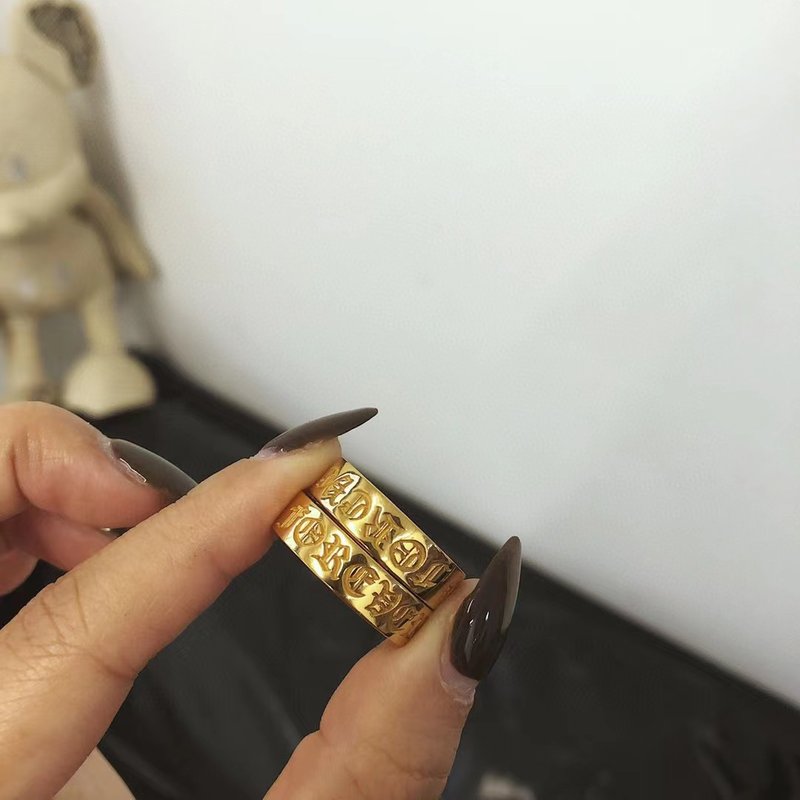 크롬 하트 24K 다이아몬드 영원한 커플 링 001-262339