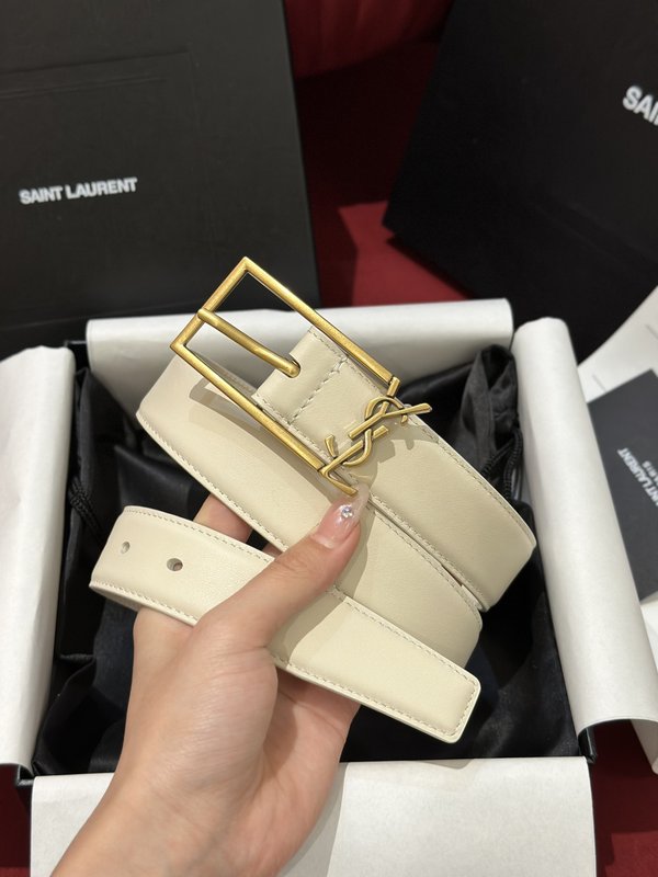 생로랑 YSL 빈티지 금속 버클 가죽 벨트 001-262367
